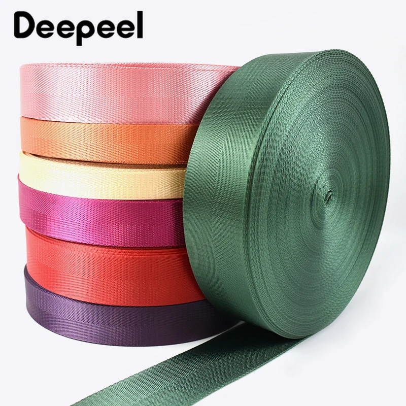 1Roll=45Meters 20mm Colored Nylon Webbing Grosgrain Ribbon Bag Backpack Strap Pet Collar Tape Safety Belt DIY Sewing Accessories