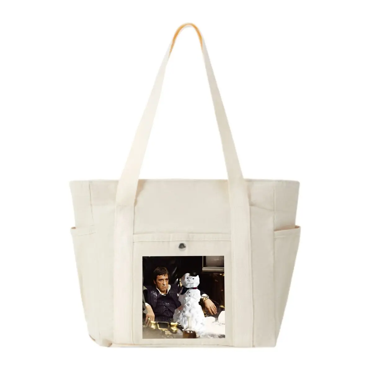 Snow Man Spreads Winter Joy Multiple Pocket Lightweight Foldable Design for Office Commute Shopping