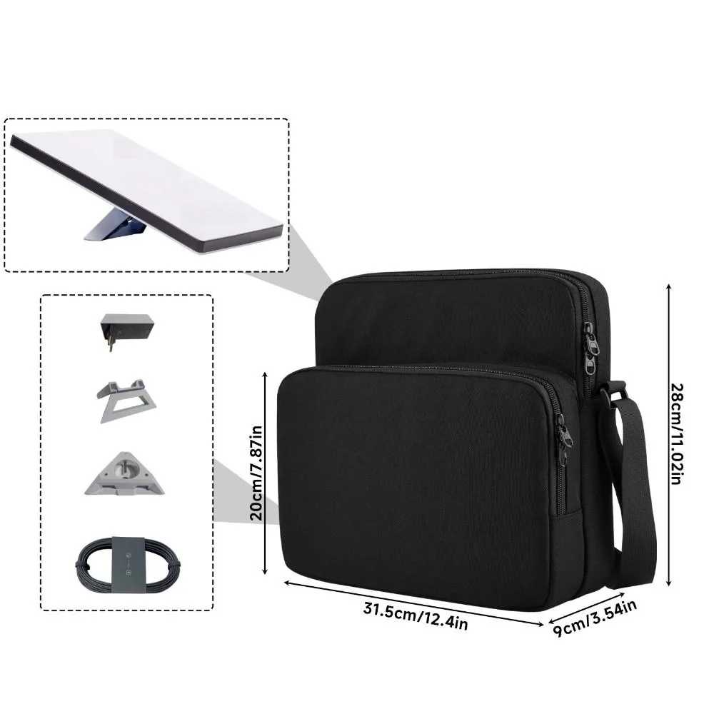 Waterproof Router Carrying Bag Adjustable Strap Dual Zipper Protective Case Anti-scratch 900D Nylon for Starlink Mini