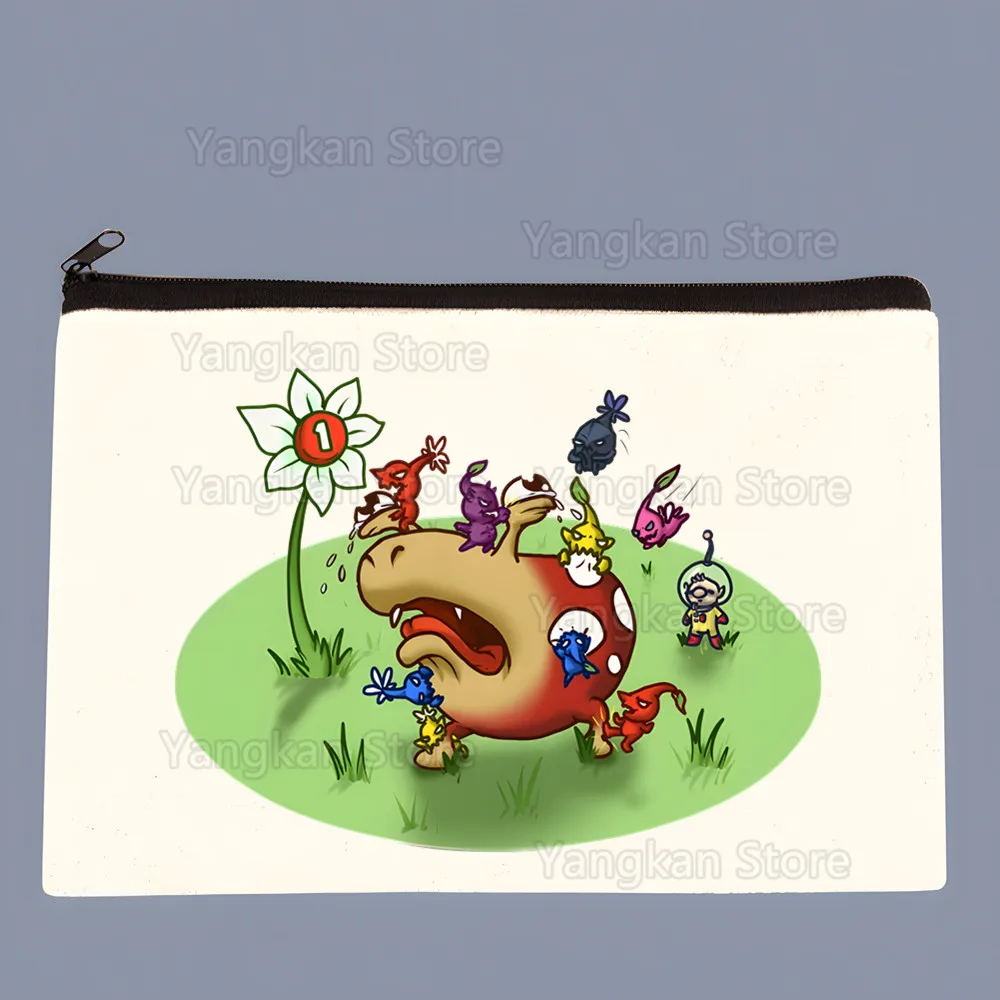 

Pikmin Canvas Coin Purse Collection Canvas Bag Small Wallet Zipper Key Bag Hand Gift