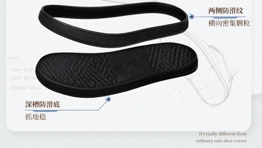 Unisex hohe Galoschen mit Kuhfleckenmuster, wiederverwendbar, mit Kordelzugmanschette, seitlichem Reißverschluss, wasserdicht, rutschfest, Schuhüberzüge für Fahrradfahrten. – Detail 17