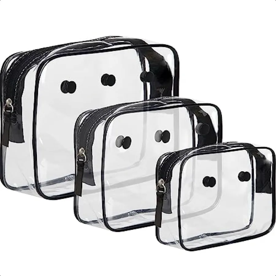 

3 Packs Clear Inner Bags for Bogg Bag Rubber Beach Tote Bag Zippered Insert Bag with holes Suitable for travel holiday beach mu