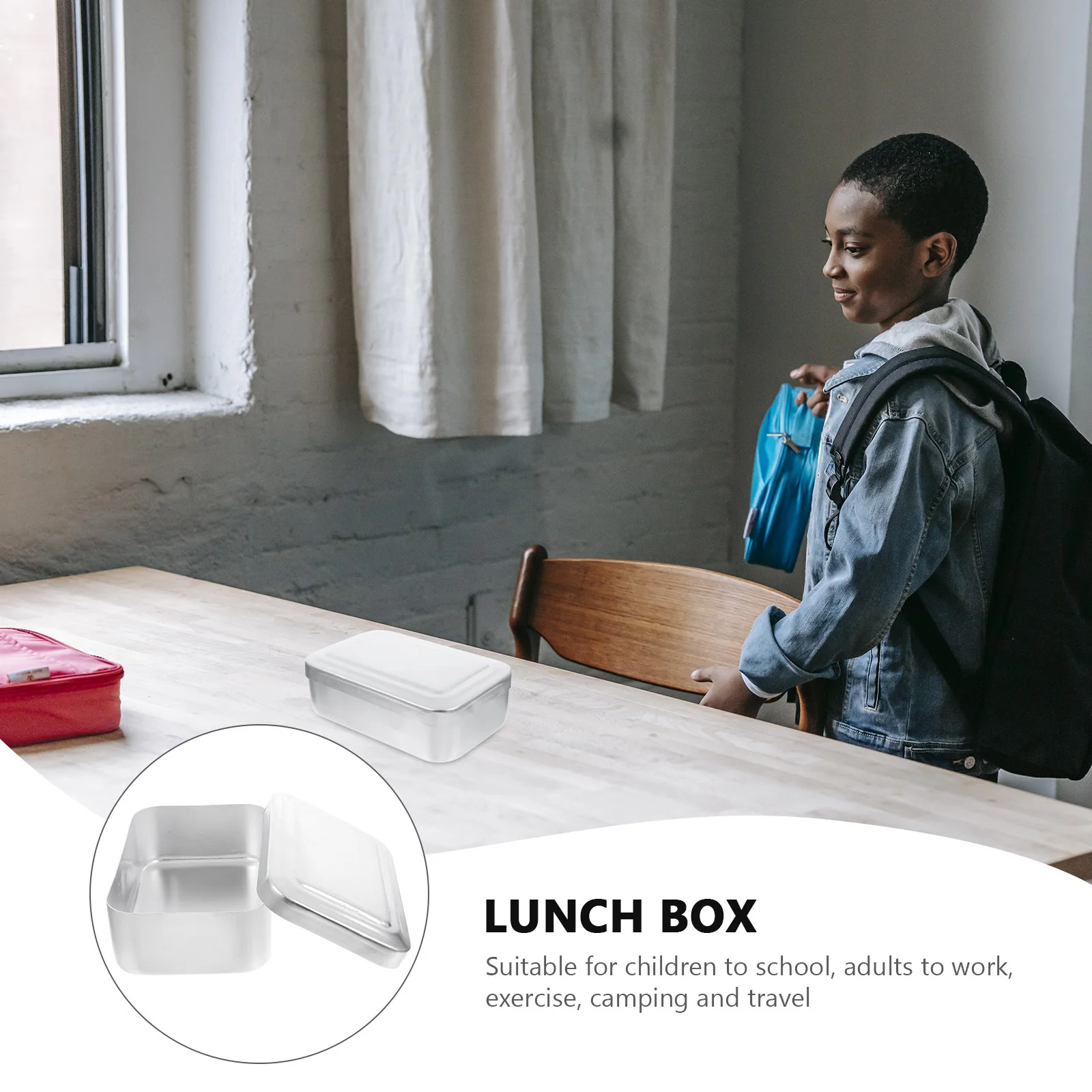 

Thickened Aluminum Bento Box Leak Proof Portable Outdoor Camping Picnic Lunch Food Container Storage Case