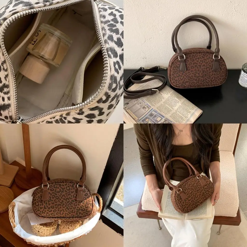 

Retro Inspired Leopard Print Shoulder Handbag PU Crossbody Bag for Women