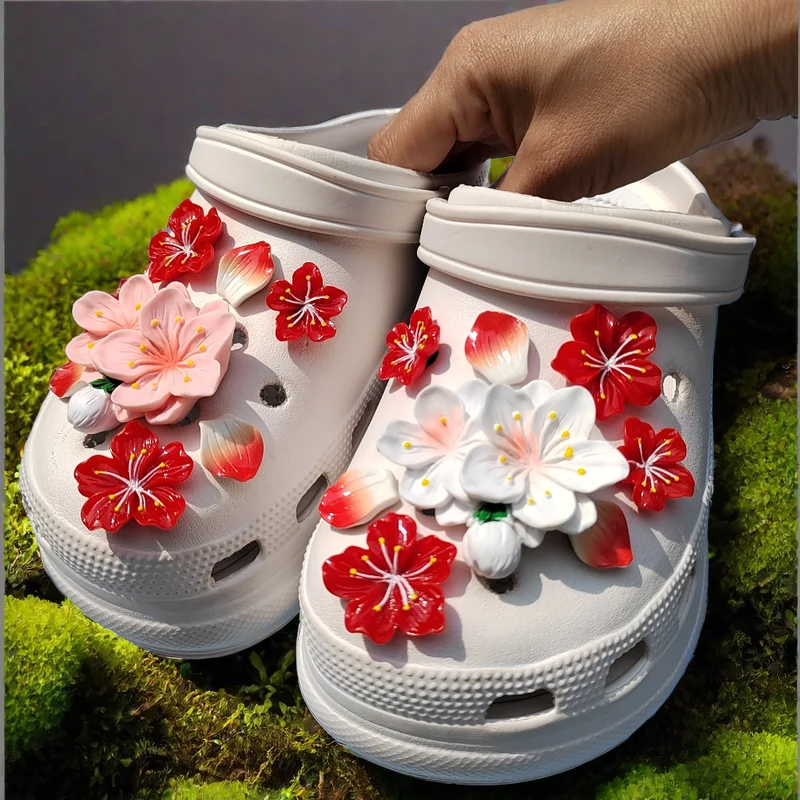 Hot sale Fashion shoe Charms for Creative Branches and Flowers Clogs Shoe Buckle Cute shoe Accessories Decoration for Girls Gift