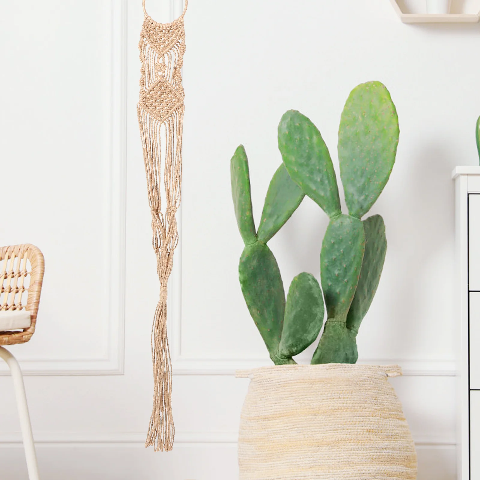 

Wall Mounted Flower Pot Net Baskets Cotton Linen Hanging Plant Hanger For Indoor Plants Woven Rope Holder Macrame Planter