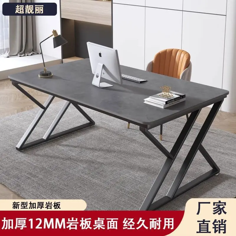 Rock slab computer desk desktop light luxury bedroom desk home student study table and chair set rectangular desk
