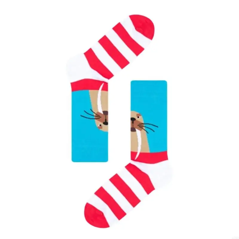 Colorful Animal Print Cotton Middle Calf Socks Funny Patterns Socks for Women and Men Casual Sport Wear Hosiery