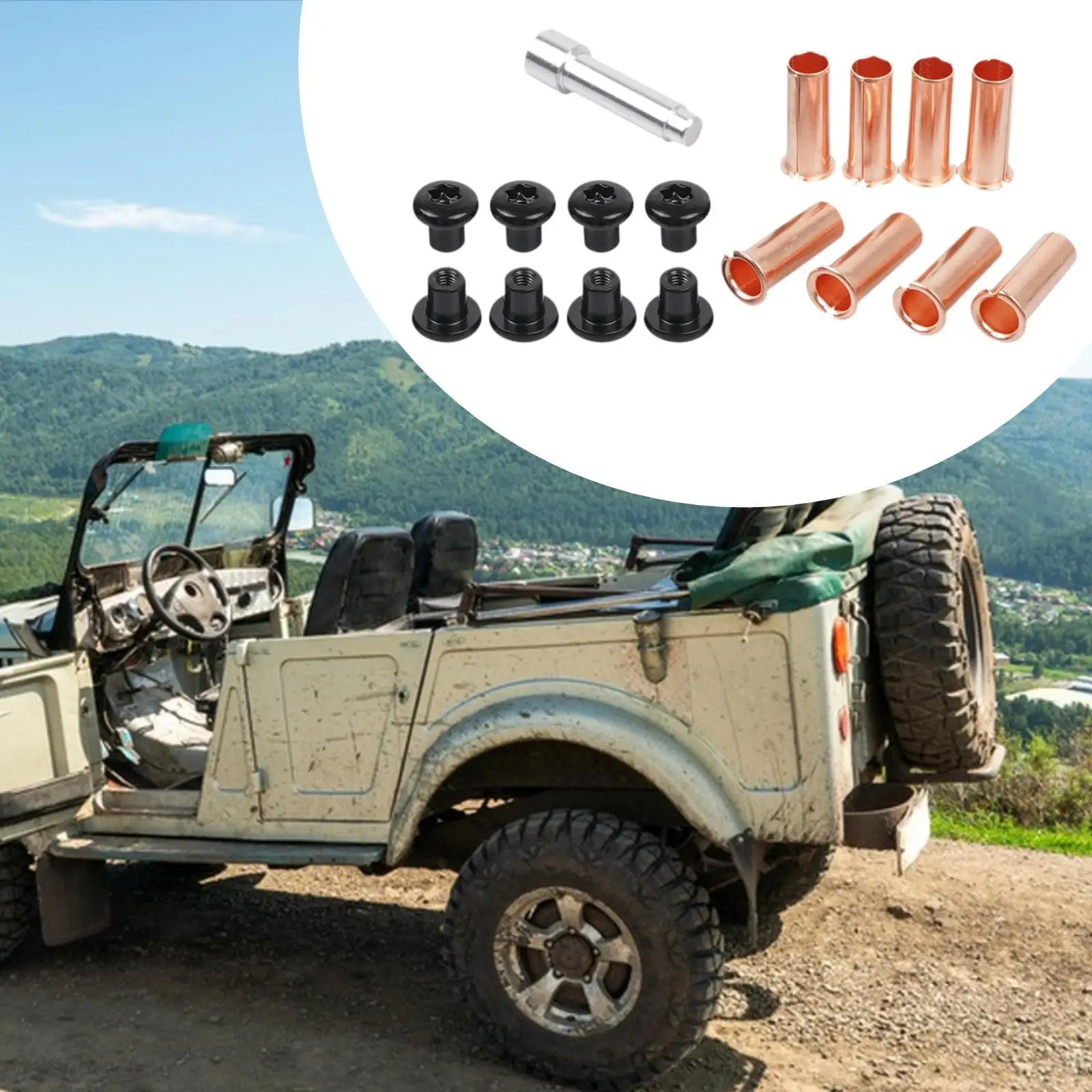 Car Door Hinge Fastener Set Metal Replacement Parts Vehicle Assembly Kit for Auto Door Lock Cylinder Maintenance