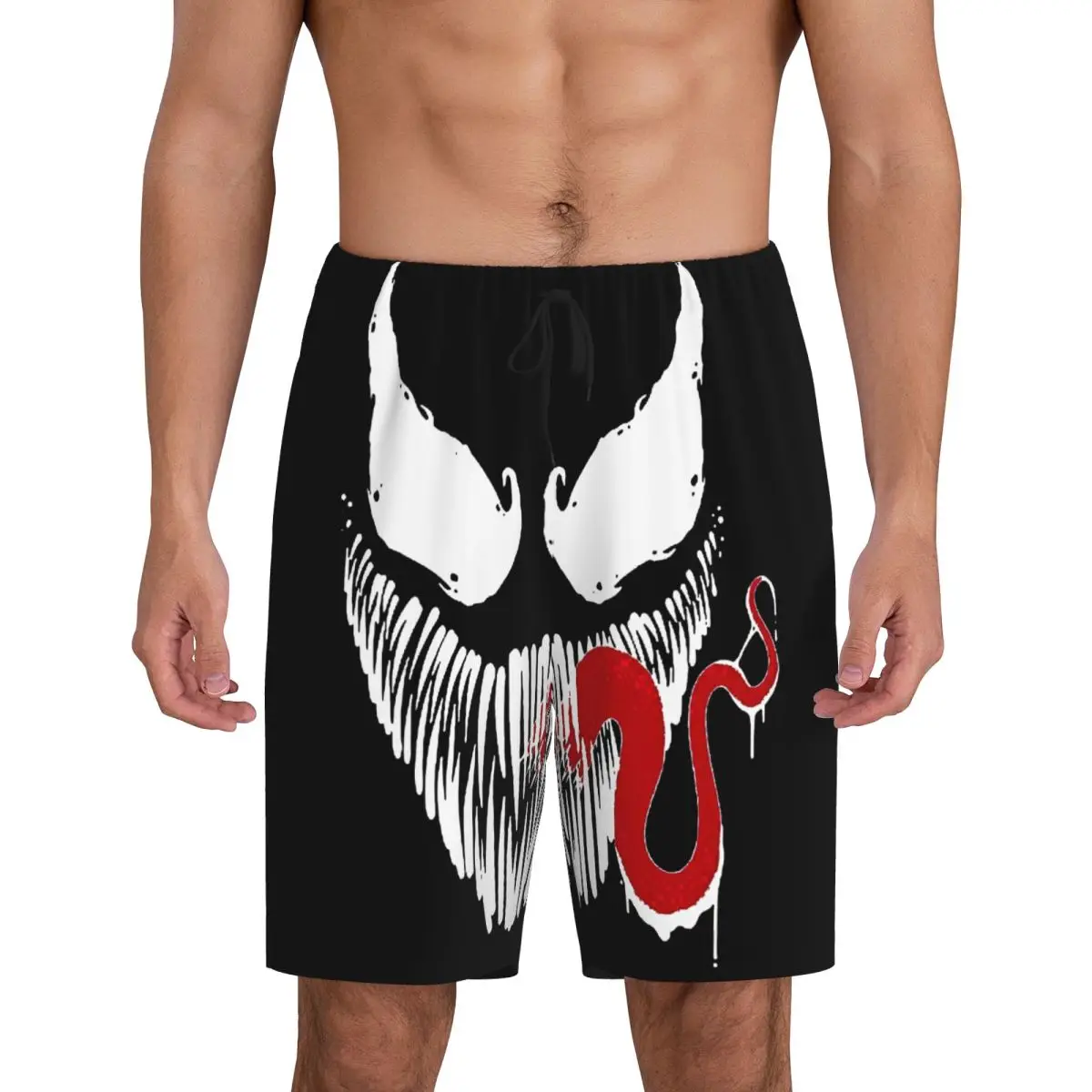 

Custom Hot Movie Venom Pajama Shorts Sleepwear Men's Elastic Waistband Sleep Lounge Short Pjs with Pockets
