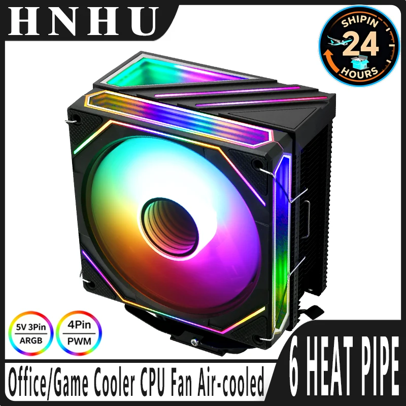 

HNHU Black 120mm ARGB Fan Best X79 X99 Cpu Cooler for Gaming 4/6 Heat Pipe Air-cooled Compatible LGA115x 1200 1700 2011 2066 AMD