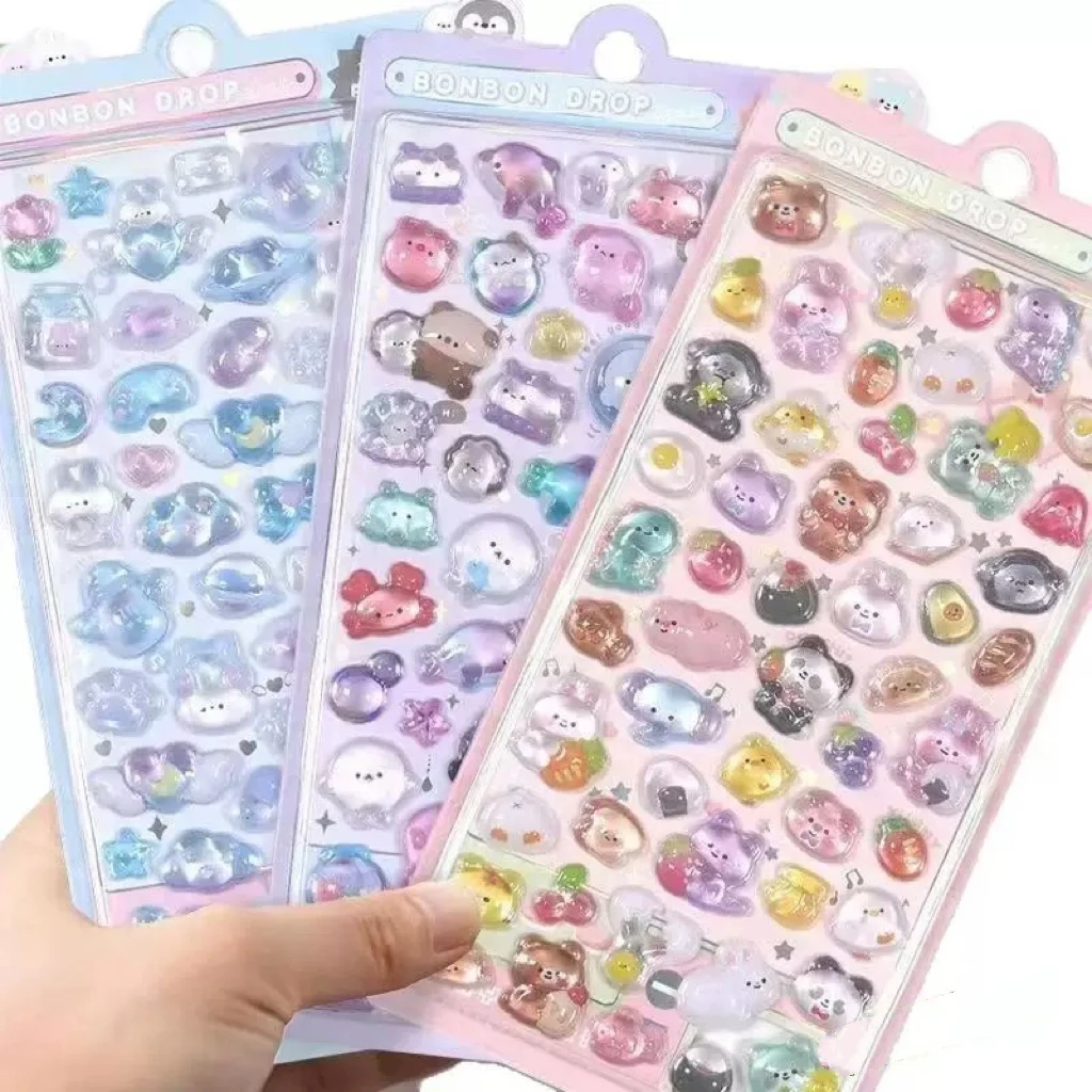 Funny Sweet Furit Ice Cream Pets Drop 3D Relief Sticker Scrapbooking Diy Diary Decor Journaling Stationery Kawaii Stickers image 2
