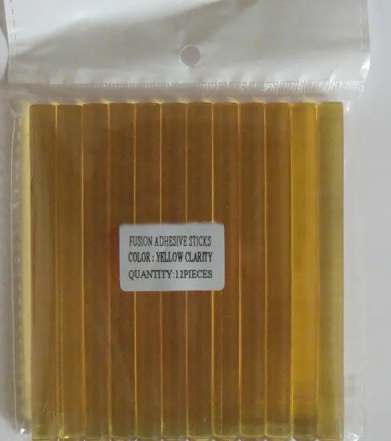 Clear yellow    COLOR 12 x keratin glue sticks for hair extensions