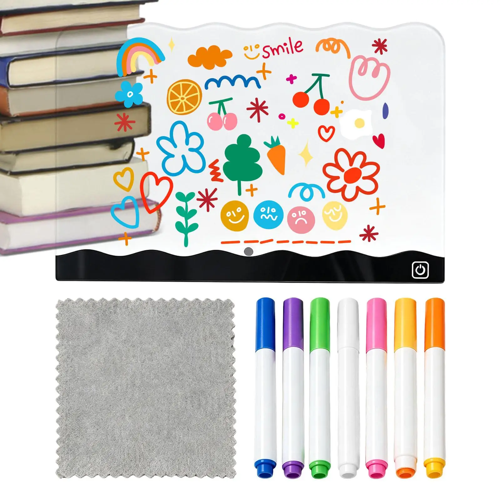 LED Drawing Board Rechargeable Doodle Pad With Markers LED Board For Kids Girls Boys School Classroom Home Travel Car Airplane