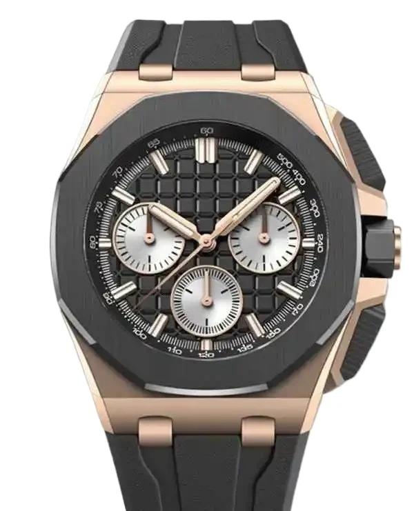 42mm Modern Minimalist Mens Luxury Watches Matte High Density 904L Steel Quartz Movement Multi Functional Dial Wear Resistant