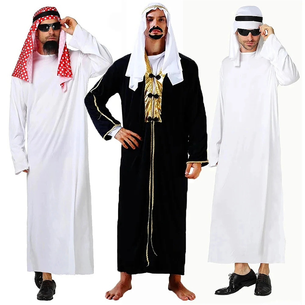 زي الشيخ العربي للرجال، زي الراعي العربي، الأمير التنكري للبالغين، أزياء فانتازيا بوريم للهالوين