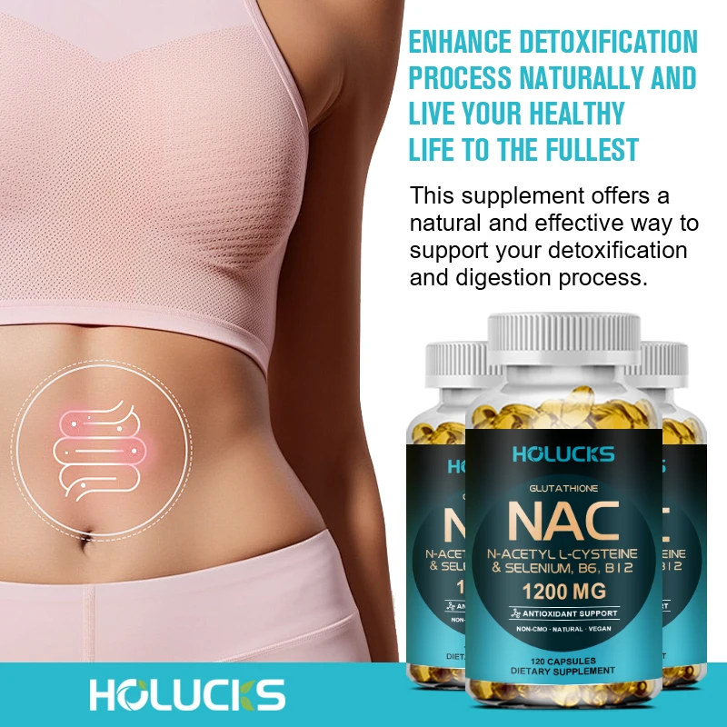 NAC Supplement | Selenium | B6 | B12 - Antioxidant, Immune Support - N Acetyl Cysteine 600 mg per Capsule, 1200 mg per Serving