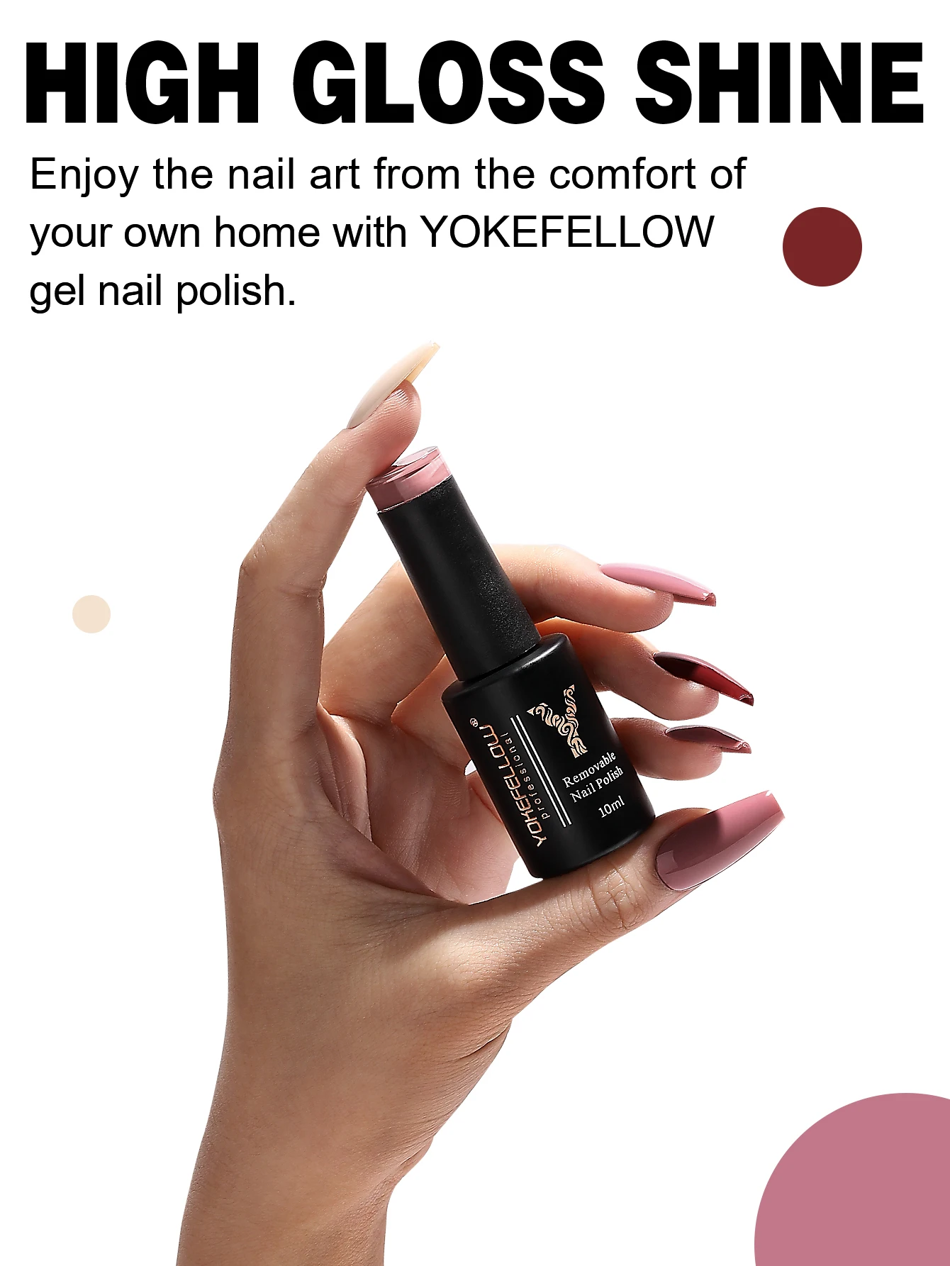 YOKEFELLOW Gel Polish Nail Set 6 Colors Skin Tones Nude Pink Gel Nail Polish Brown Neutral Soak Off Nail Art Design Salon DIY