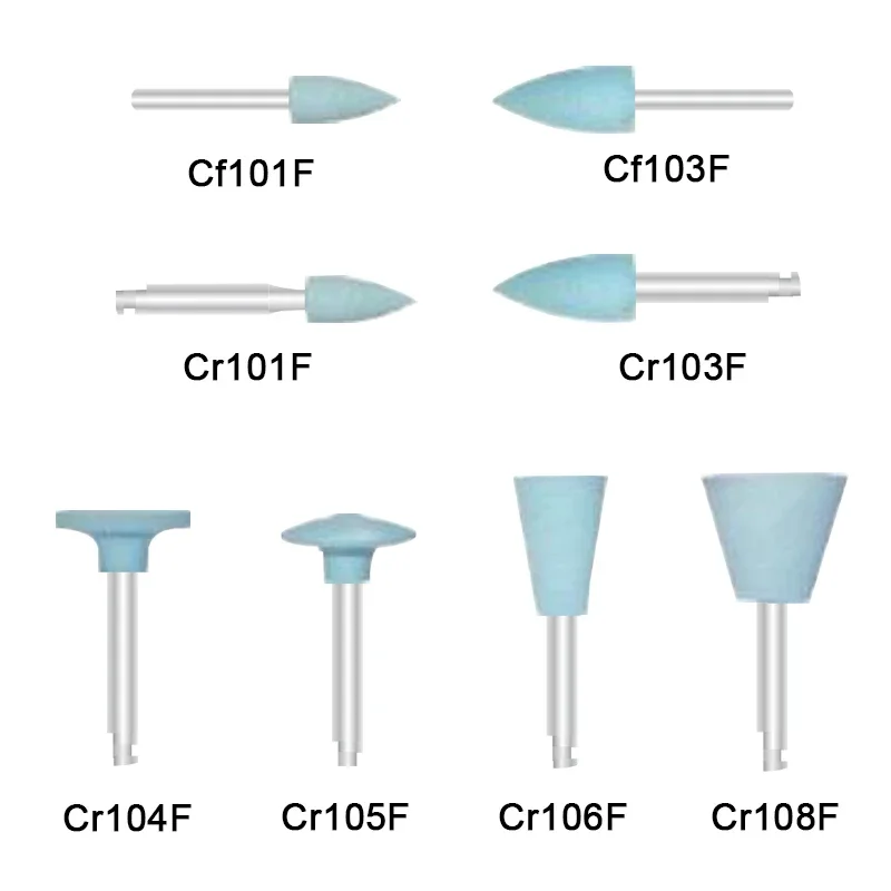 100pcs/set Composite Ceramic Teeth Polishing Burs Silicone Grinding Heads Teeth Polisher Dentist Lab Tools