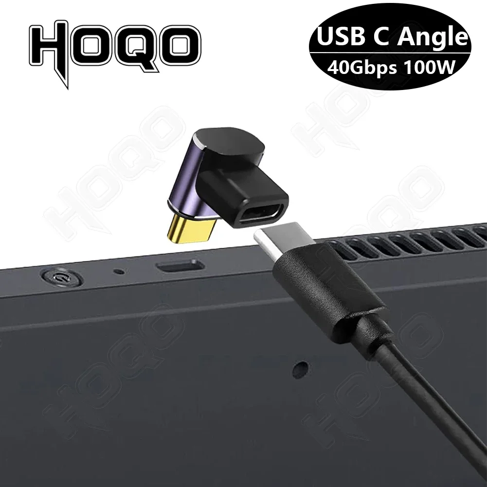 맥북 프로 스팀 데크 스위치 노트북용 고속 충전 USB-C 익스텐더, USB C 앵글, 90 도 어댑터, 직각 PD, 100W, 40gbps