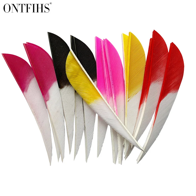 36 Pcs/lot 3Inch Water Drop Shape Arrow Feather Gradient Color Archery Fetches Arrow DIY Accessories Turkey Feather Fetching