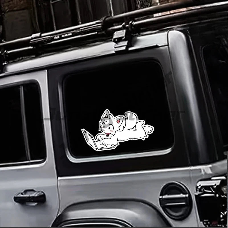 

Cartoon Anime Dog Reflective Car Sticker Body Electric Motorcycle Scratch Blocking Car Sticker