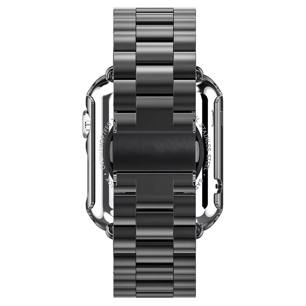 

Case+metal strap for Apple watch band 9 8 7 6 5 SE 45mm 44mm 41mm 40mm Stainless steel bracelet band for iwatch 3 42mm 38mm Case