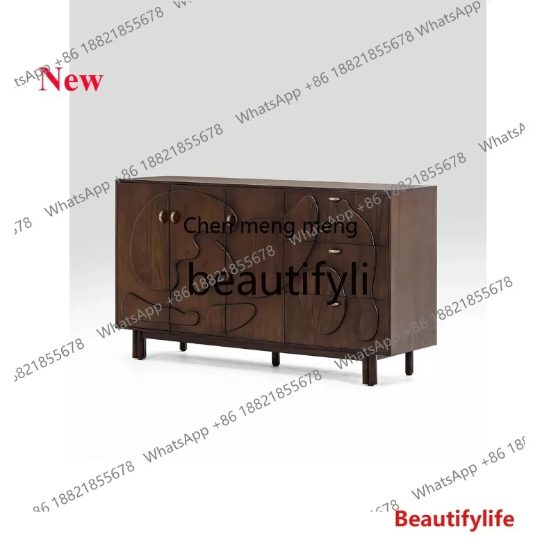 

cn8350 ss Французский винтажный сервант из массива дуба в американском стиле ретро, резной ТВ-шкаф из массива дерева