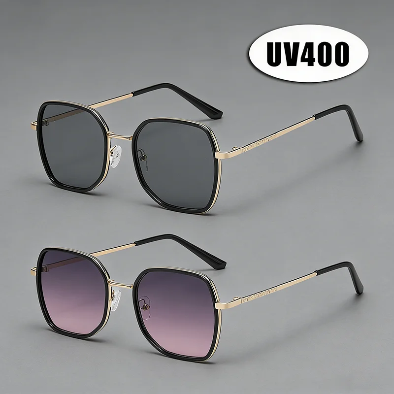 

2026 New Metal Polygonal Sunglasses Luxury UV-Protective Sun Glasses for Women Large-Frame Comfortable Classic Driving Shades