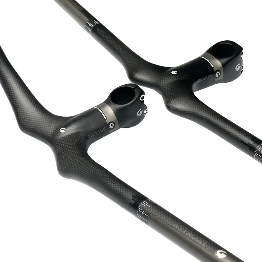 Full Carbon Integrated MTB Handlebar 3K Carbon One‑Piece Flat & Riser Bar Optional For Mountain Bike Balance Bike