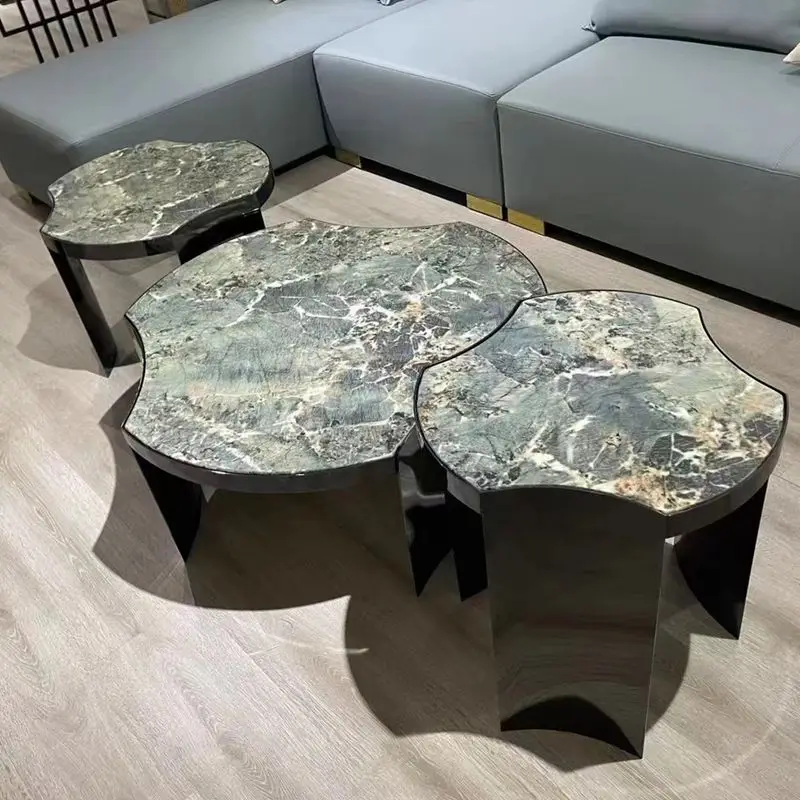 

Light Luxury Minimalist Creative Strange Shape Combined Tea Table Stone Plate Coffee Table