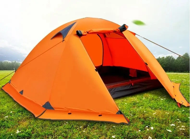 

2-этажная палатка для кемпинга на 2-3 человека, 4-сезонная палатка для походов на пляж с алюминиевым столбом, семейная команда, снежная юбка, автомобильная палатка