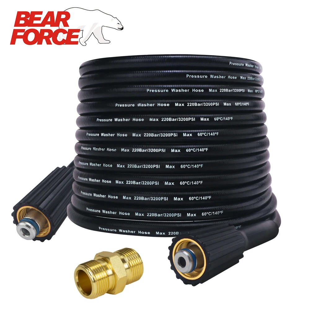 

1/4" * 220bar 3200PSI * 10m 32ft High Pressure Washer Hose Cord Pipe Car Washer Water Cleaning Extension Hose Pipe M22-pin 14