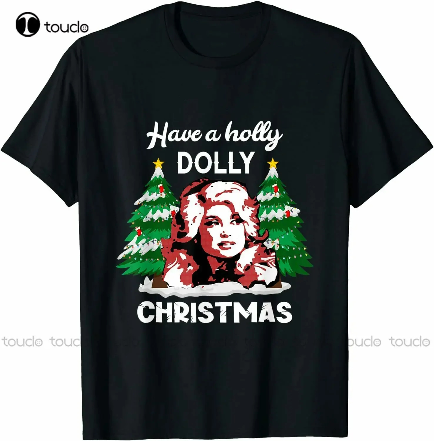 New Limited Have A Holly Dolly Christmas T-Shirt 100% Cotton Tshirts Men Custom Aldult Teen Unisex Digital Printing Tee Shirt