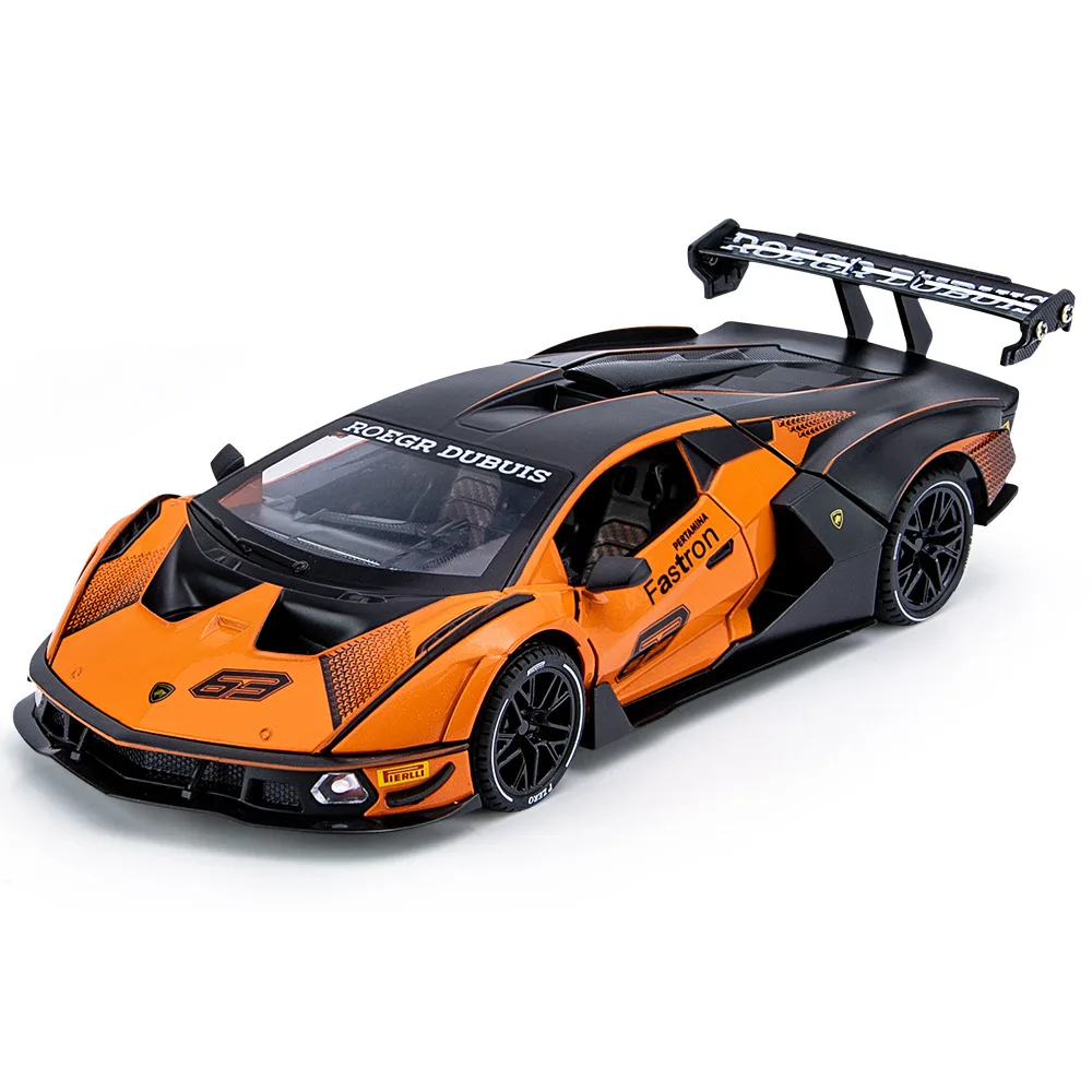 1:24 Lambos Essenza SCV12 Alloy Sports Car Model Diecast Sound Super Racing Lifting Tail Hot Car Wheel For Children Gifts