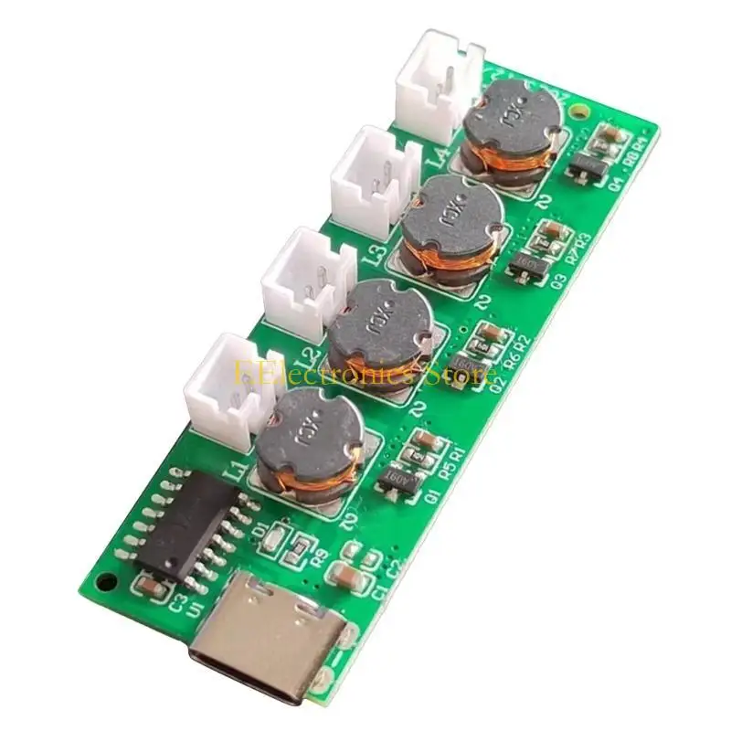 

B03C Ultrasonic Nebulizer Unswitched Atomization Control Board Four Head Humidifier Module For Plant Moisturizing