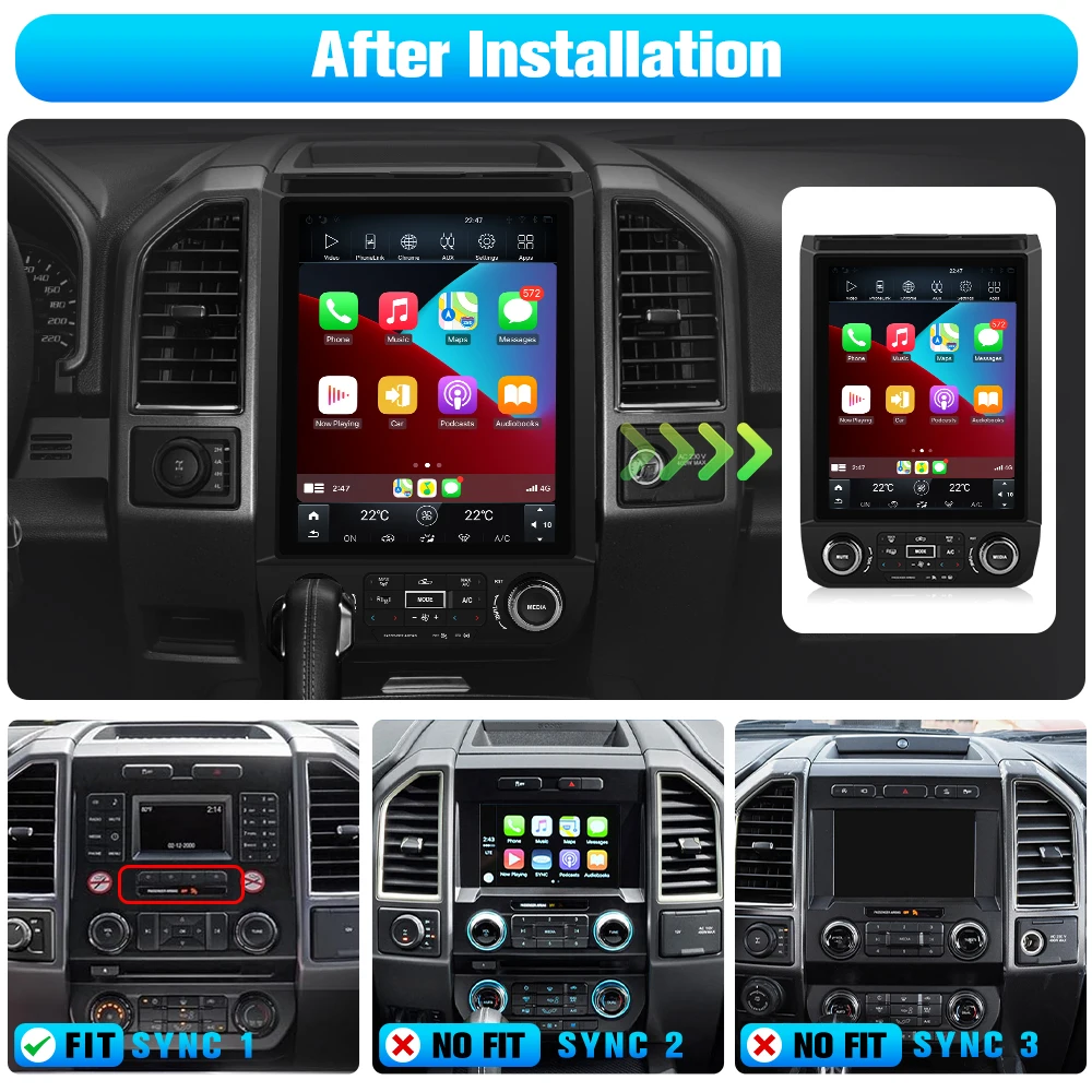 Junsun V1 Car Multimedia Play for  F150 2015-2021 US Stock Fast Delivery Wireless CarPlay Android Auto  Navigation