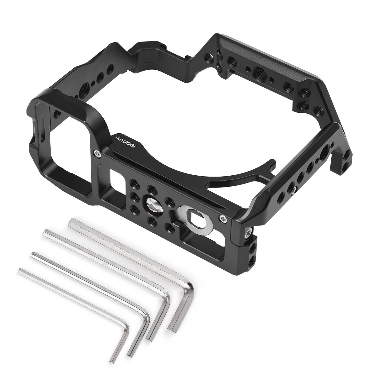 Andoer Camera Cage for Sony A7IV/ A7M4/ A1/ A7R4/ A7S3 Aluminum Alloy Video Cage with Cold Shoe Mounts Numerous 1/4 \