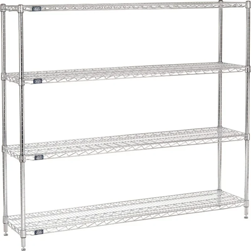 

Nexel Adjustable Wire Shelving Unit, Commercial Storage Rack, Chrome Finish, Leveling Feet, Garage Storage, Laundry Room,