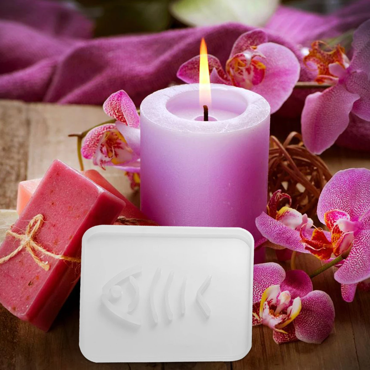 

1pc Diy Crystal Epoxy Fish Bone Design Cup Mat Coaster Silicone Mold Creative Table Decoration Craft Mold Reusable White