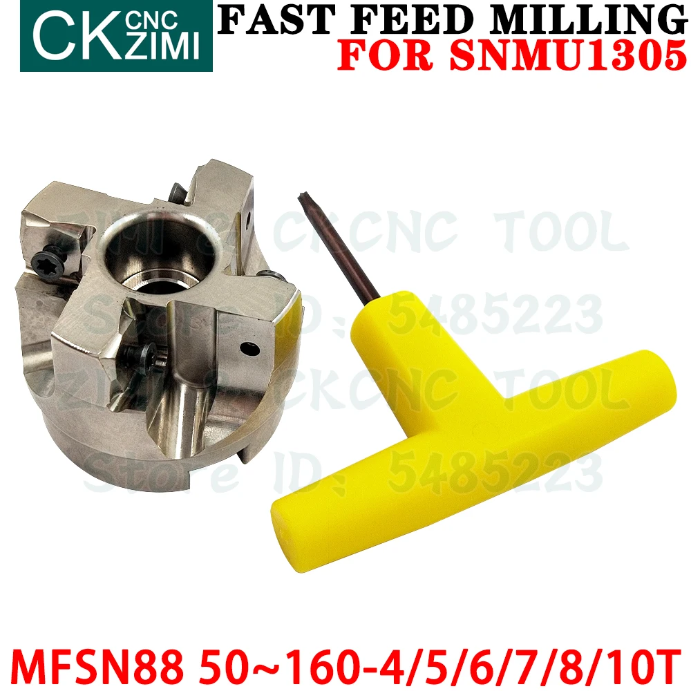 MFSN88 50/63/80/100/125/160-4/5/6/7/8/10T MFSN Milling Cutter Fast Feed Face Milling Cutter Indexable Tools for SNMU1305 Inserts