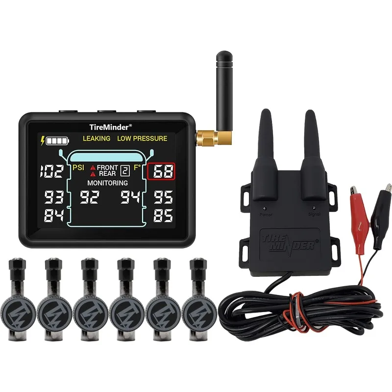 

TireMinder i10 RV TPMS with 6 Flow Through Transmitters, Black