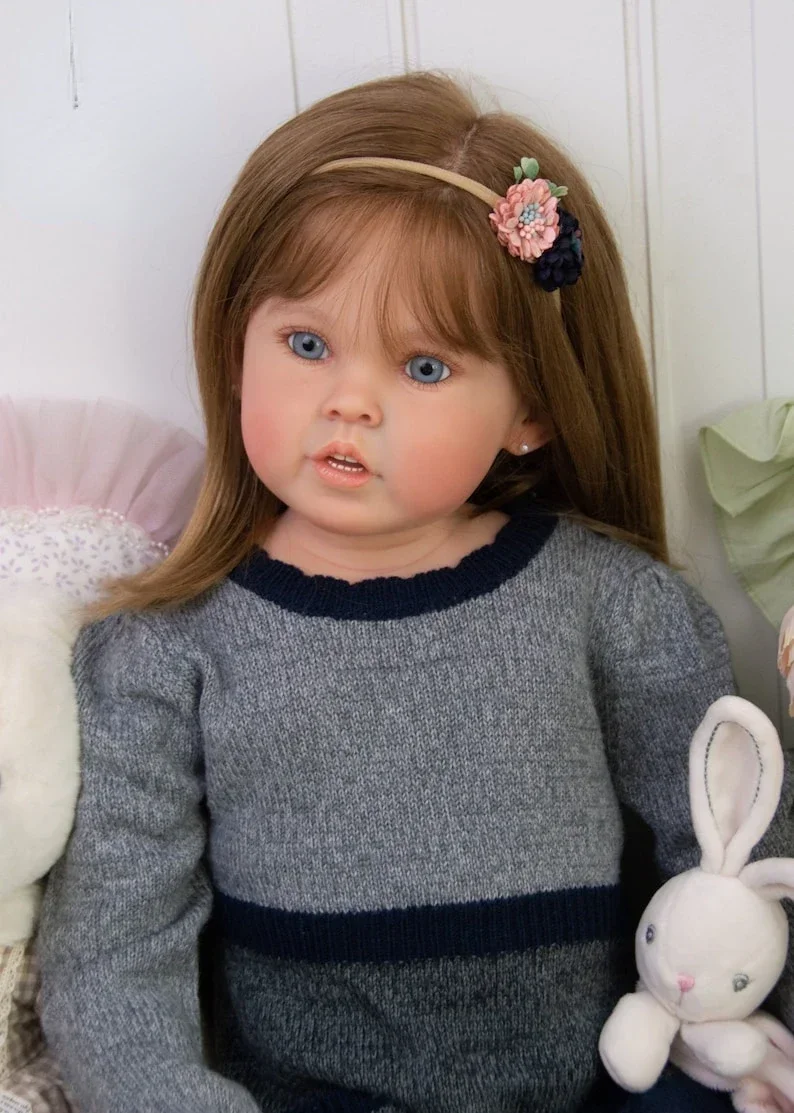 

EGO Customized Limited Supply 29inch Huge Girl Reborn Baby Finished Doll Cressida With Hand-Rooted Hair With Different dress