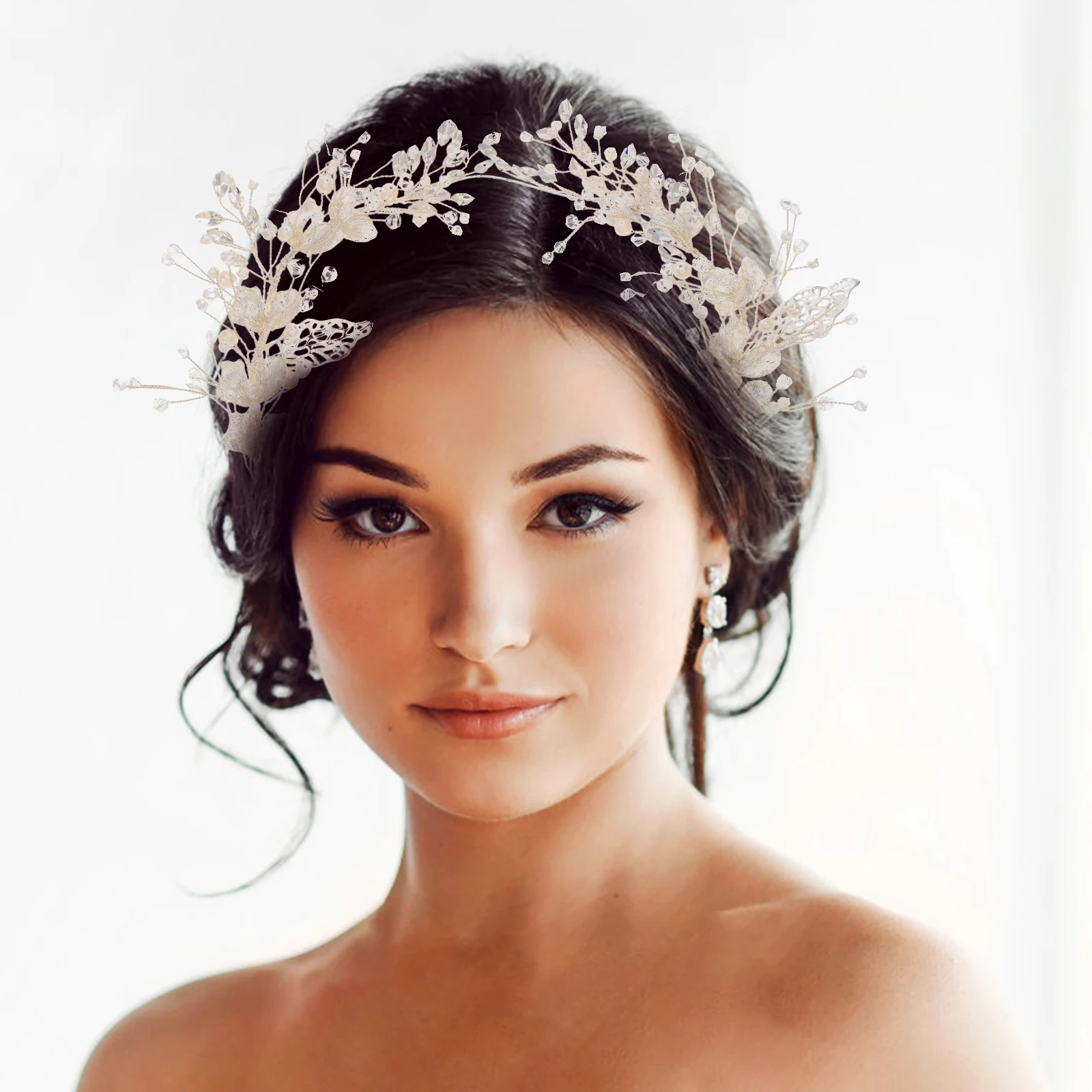 

Pearl Pins Leaf Design Durable Zinc Bridal Hair Vines Elegant Wedding Accessories Hair Clips for Women Pearl Combs Set