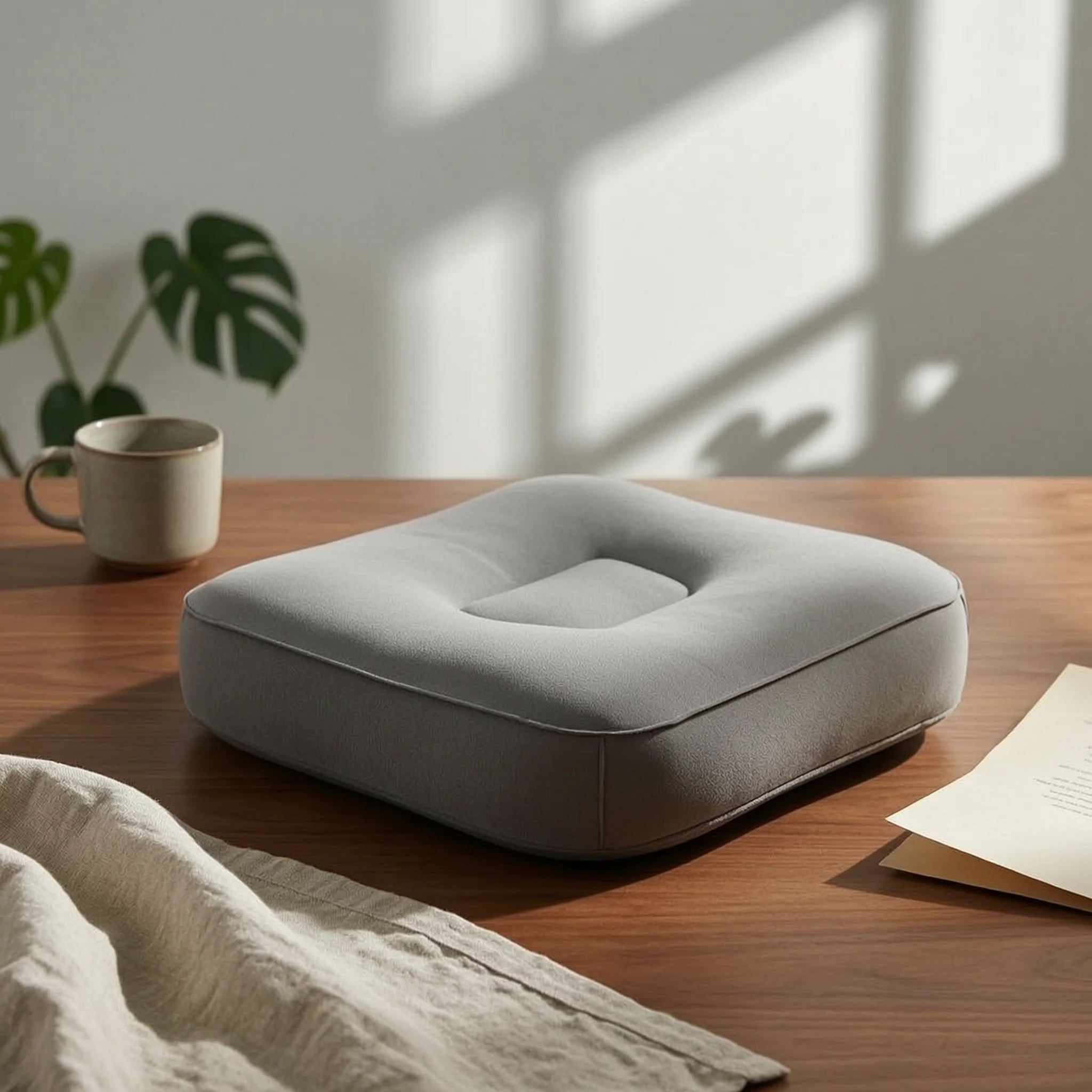 

Height-Boosting Seat Cushion Press-to-Inflate Flocked Seat Cushion Soft Surface Lightweight for Concerts