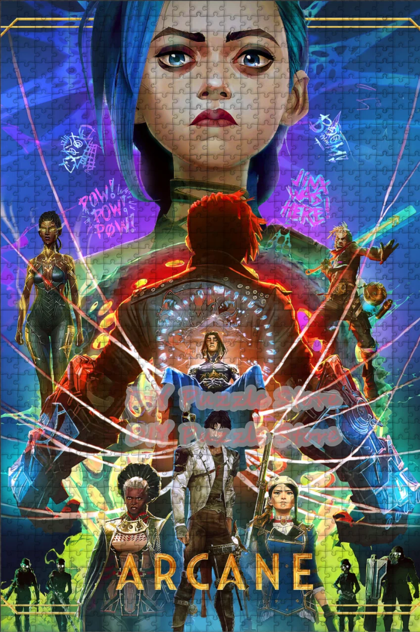 League of Legends Arcane Spiel Video Druck Puzzle 108/200/300/500/1000/1500 Teile DIY Intelligenz Puzzle Spielzeug Geschenke