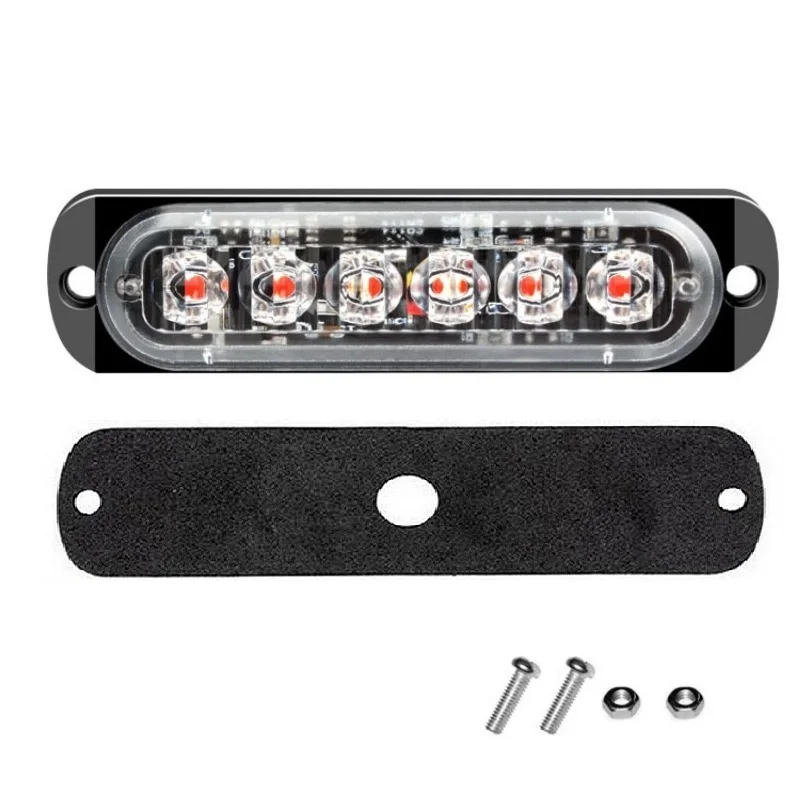 Waterproof 6LEDs Car Strobe Light Fixed Light/Flash Lamp 12V 24V