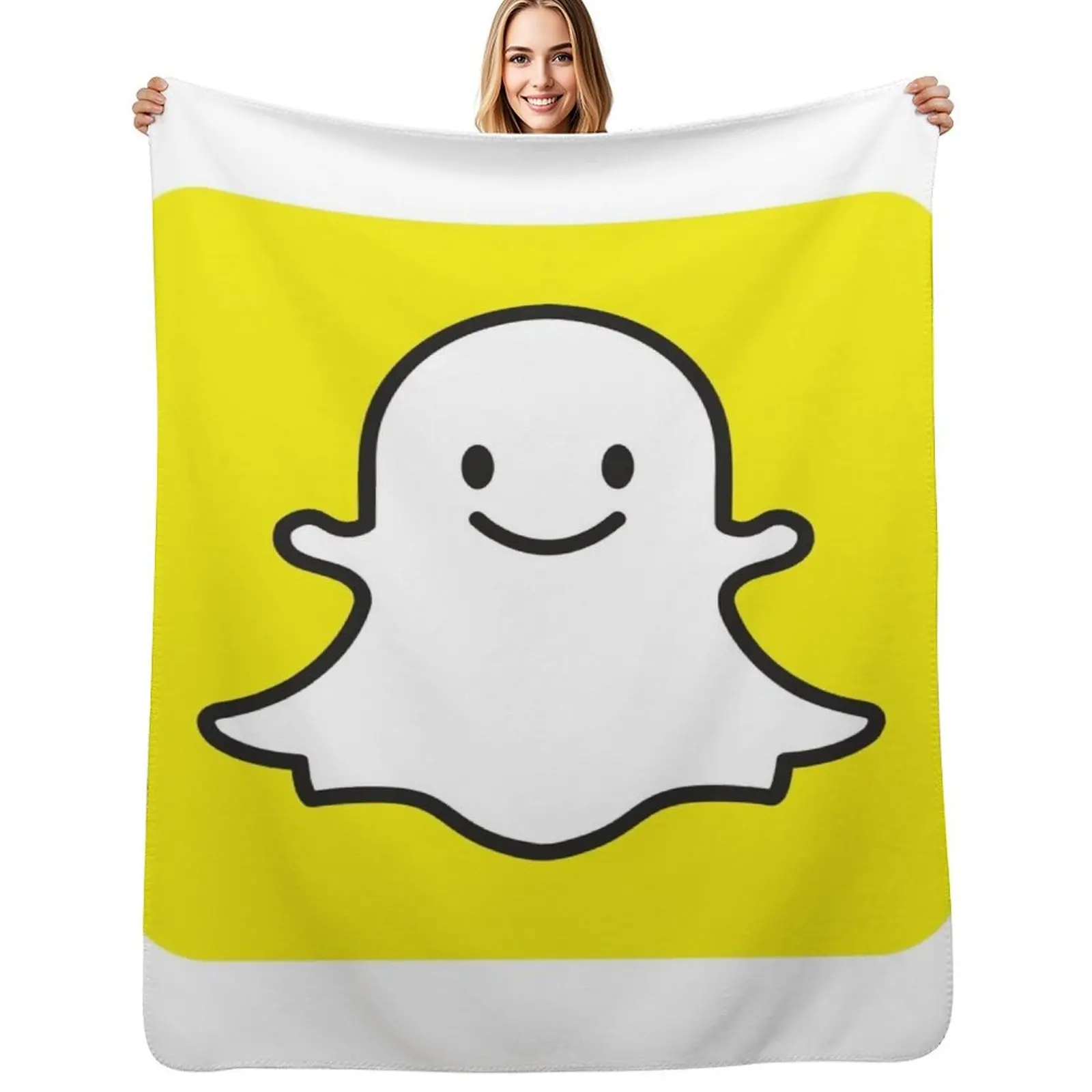 

Snap Chat Smile Face Accessories. Throw Blanket Hairy Stuffeds Bed linens blankets and throws Blankets