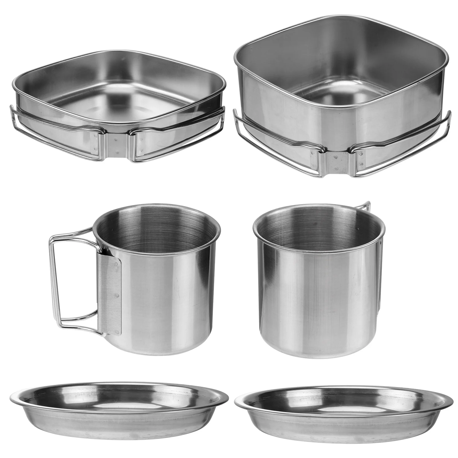 

Stainless Steel BBQ Pot Bowl Camping Cookware Stainless Steel Picnic Set Set Portable Gear Outdoor Hiking Hunting