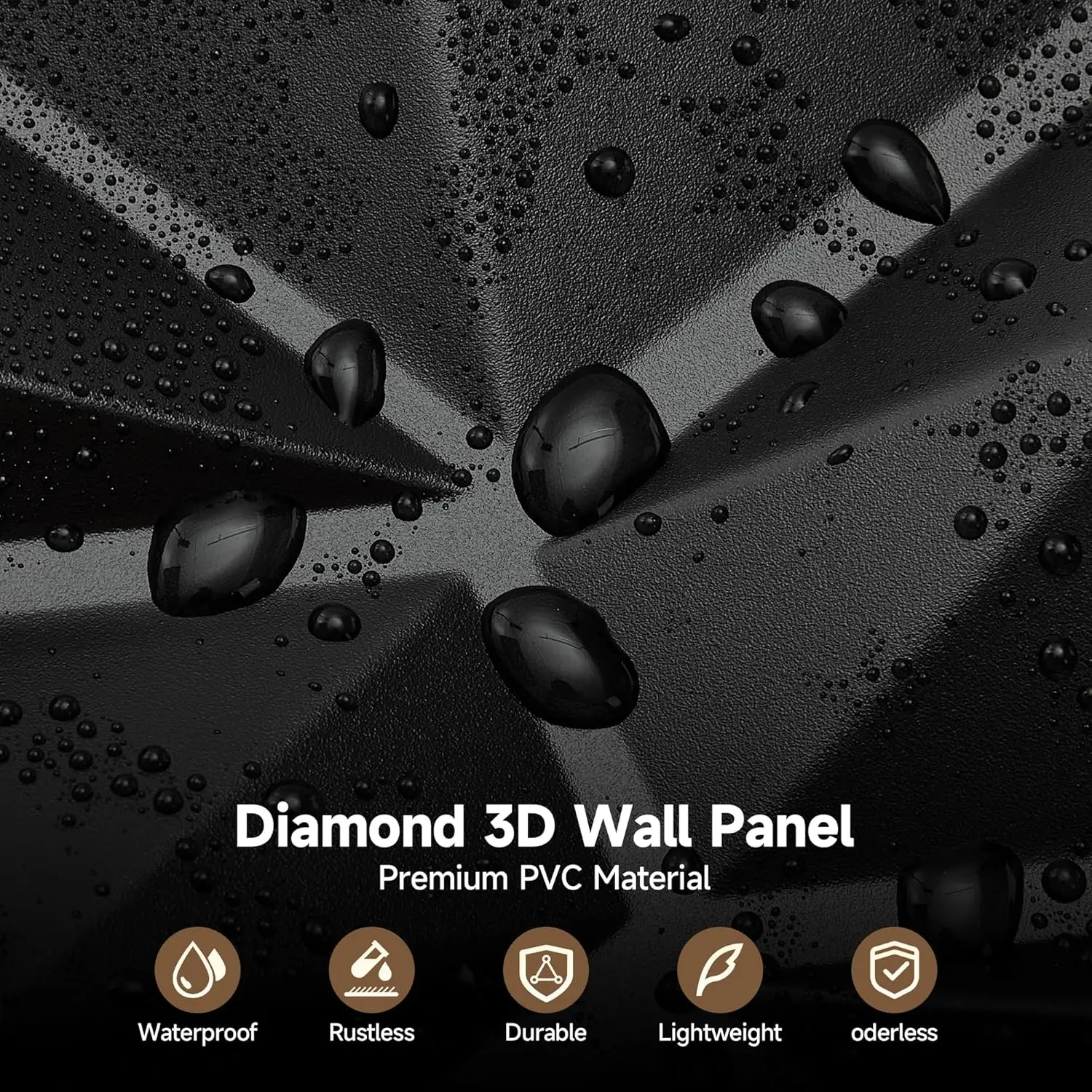 30 Pack 3D Wall Panel Diamond for Interior Wall Décor, PVC Flower Textured Wall Panels for Living Room Lobby Bedroom Hotel